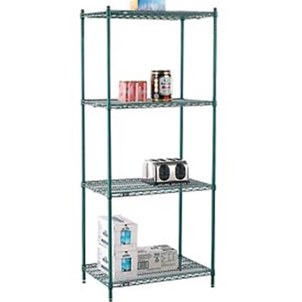 Designed To Furnish 36 x 24 x 86 in. Nexel Poly-Z-Brite Wire Shelving, Green DE3493872 - main